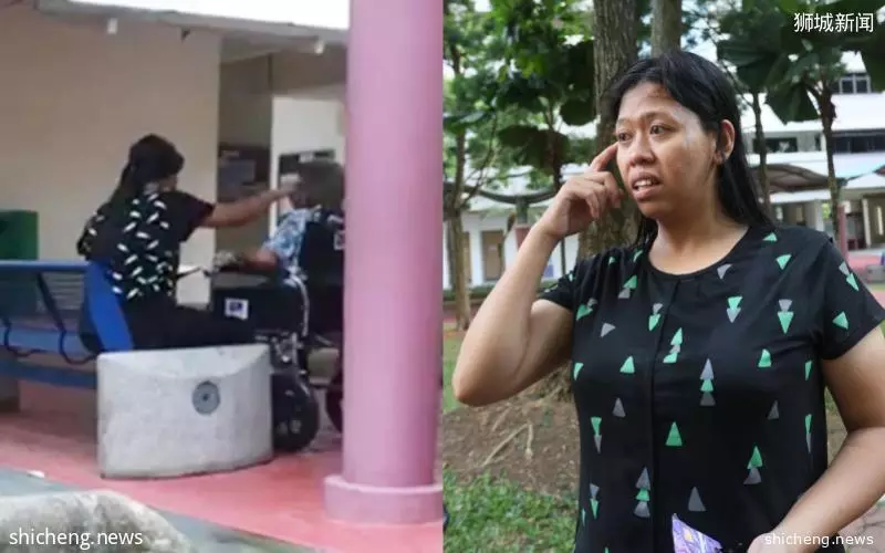 组屋楼下动手被拍 恶女佣推打阿嫲