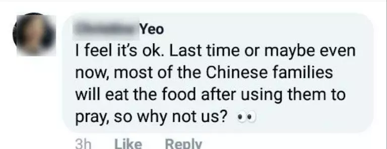 农历七月,供奉在路边的食品究竟能不能吃?新加坡还真有人这么做了